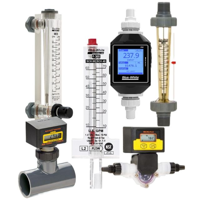 Blue White Flow Meters